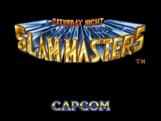 Saturday Night Slam Masters title screen for Super Nintendo